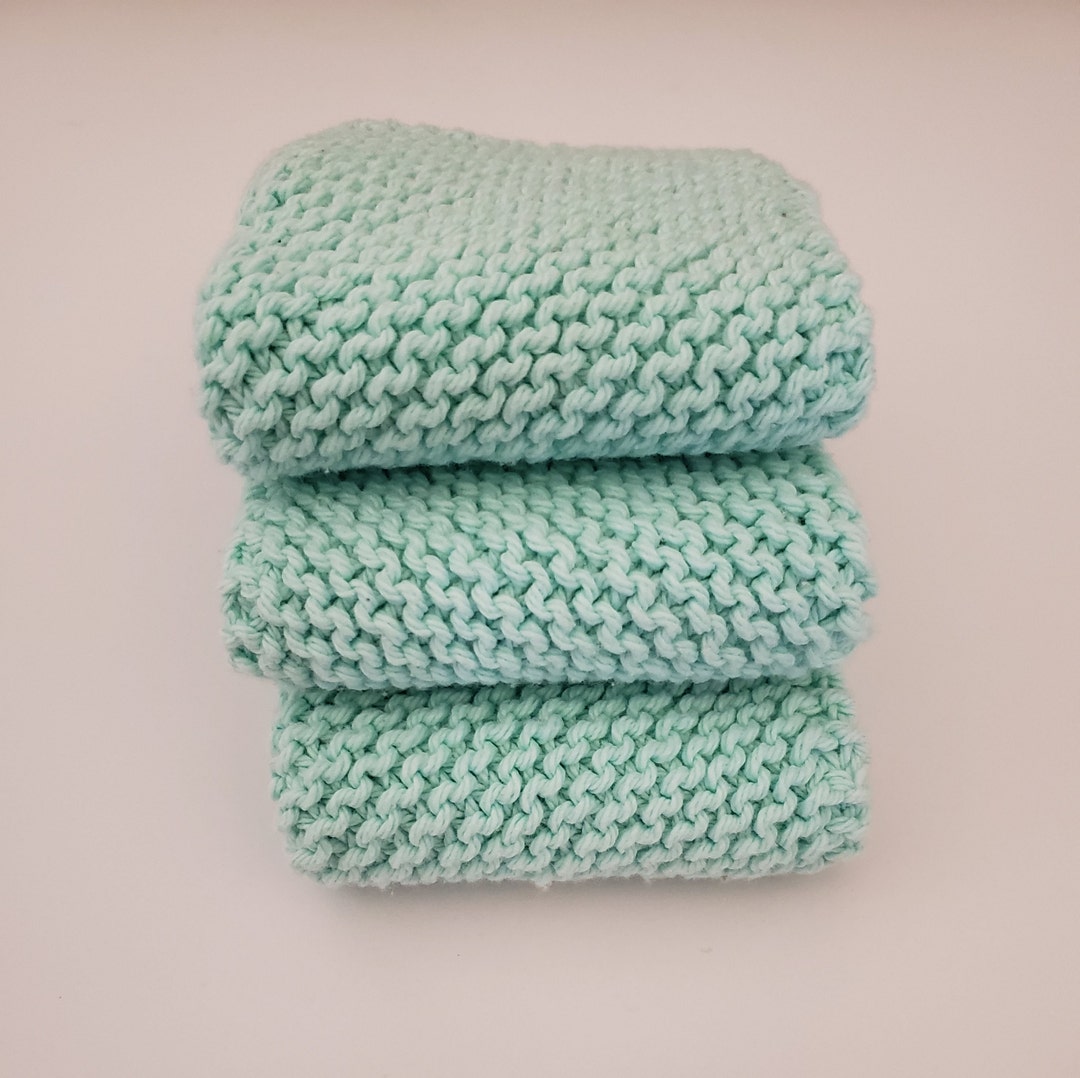 Cotton Wash Cloths, Bath Essentials, 100 Cotton Hand Knitted Wash