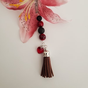 Lava Bead Car Diffuser: Essential Oil Aromatherapy, Suede Tassel