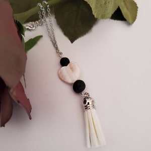 Car Diffuser: Lava Bead Aromatherapy, Heart & Tassel Car Accessory