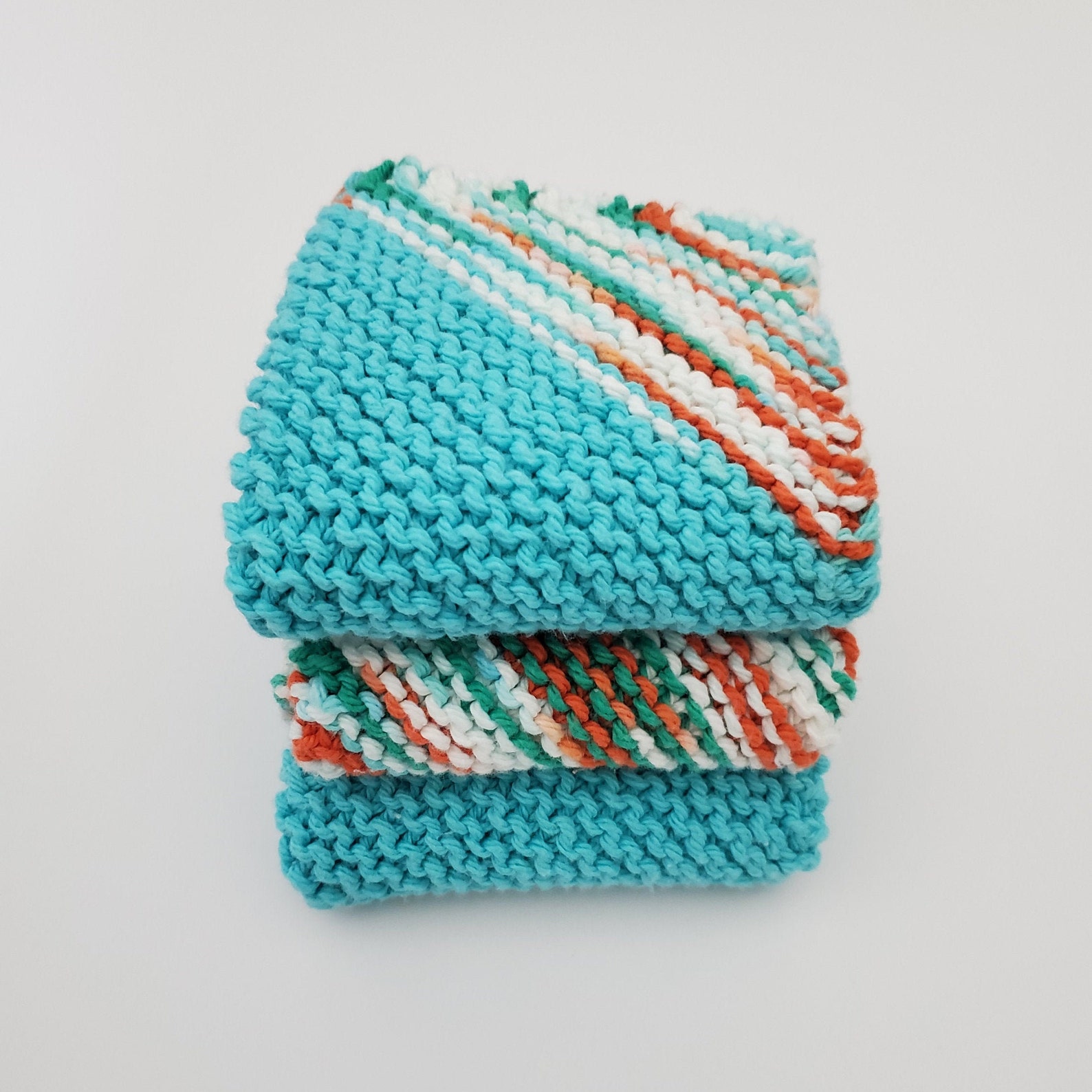 Cotton dish cloths 100 cotton hand knitted wash cloths gift Etsy