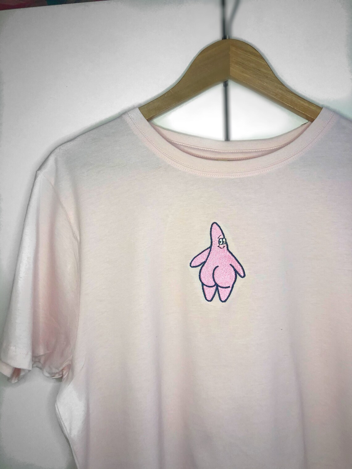 Patrick Star Booty Organic Cotton Embroidered T-shirt | Etsy