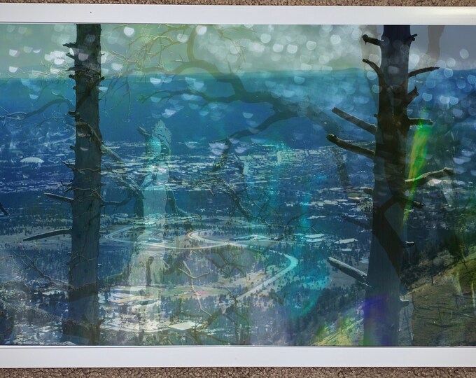Elden Lookout Trailhead in Cyan, Flagstaff, Arizona. Framed Inkjet Print, 11x17"