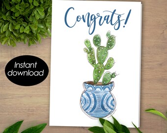 Watercolor Greeting Card Blank Inside 5x7 Printable Greeting Card Mary and Joseph Instant Download Hand Painted W111