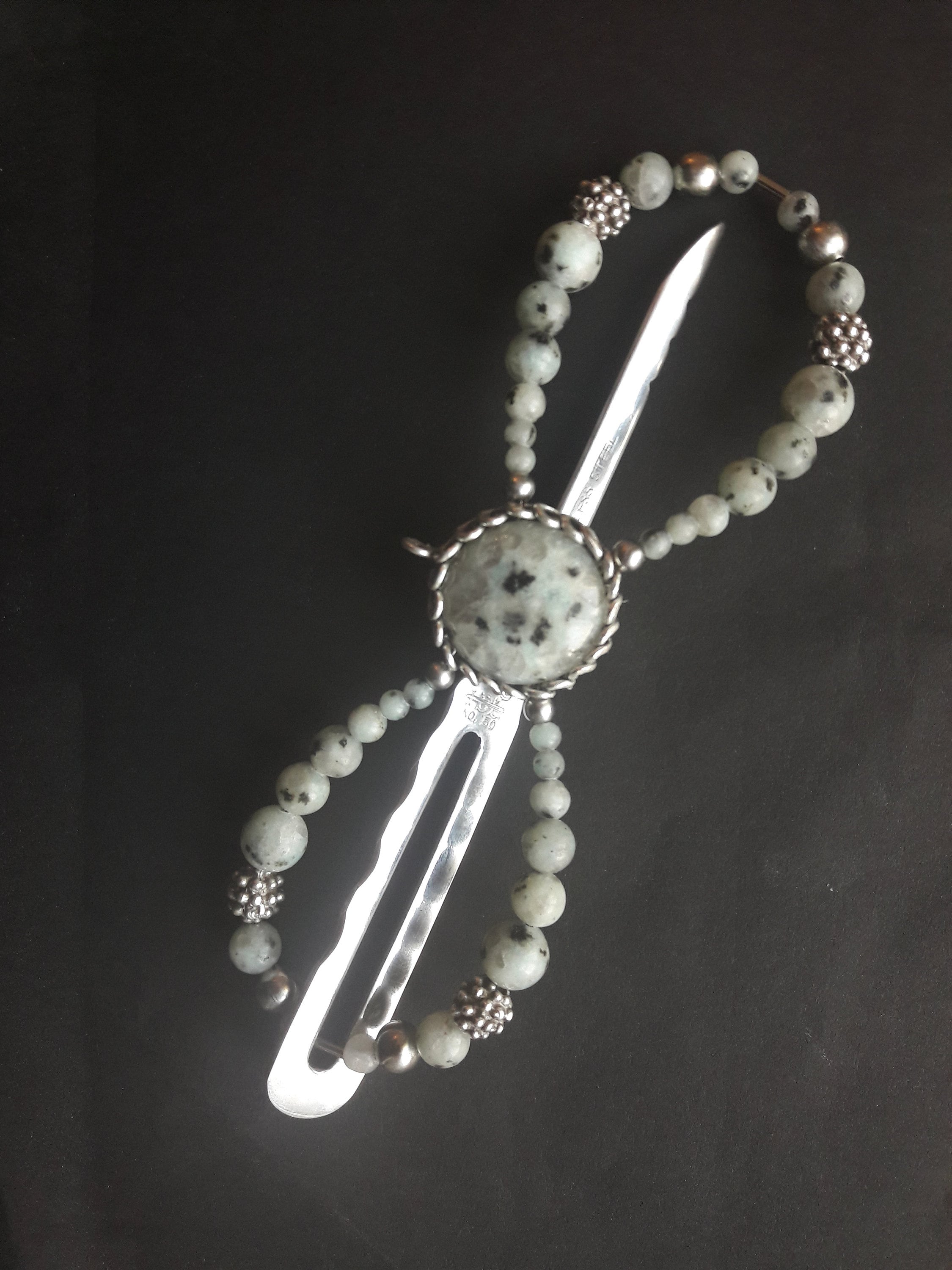 Vintage-Inspired Flexi - 8 Silver PewterFloral Hair Clips with Pink Beads (Pair) Lilla Rose Hair Hair Clips for Women for sale | eBay main image 2