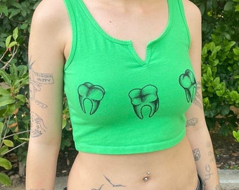 Teeth Design Crop Top