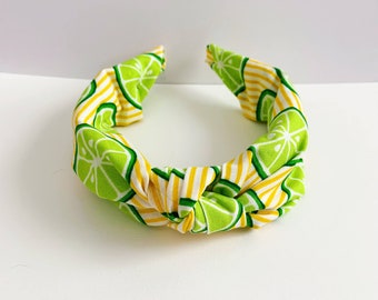 citrus lime headband • striped knot headband • top knot headband • fruit headband • flower and garden festival