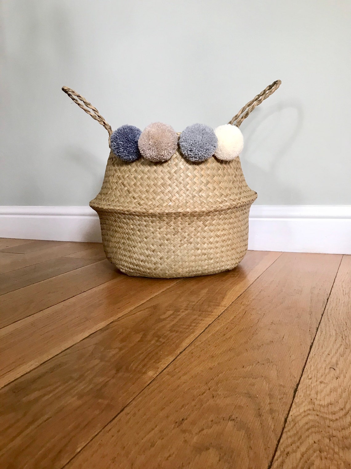 Extra Large Pom Pom Basket. Mixed Pompoms Etsy