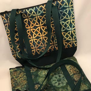 Celtic Tote Bag Womens, Celtic Knots Bag, Irish handbag, Made in USA, Handcrafted, Water and Stain Resistant Bottom, Gift for Women