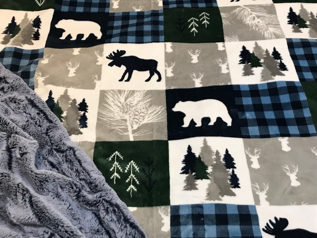 Adirondack Blanket Small for Child s Stroller Car Seat Wheelchair Maine Moose Minky Calming Reduce Stress Christmas Baby Shower Gift Etsy Canada