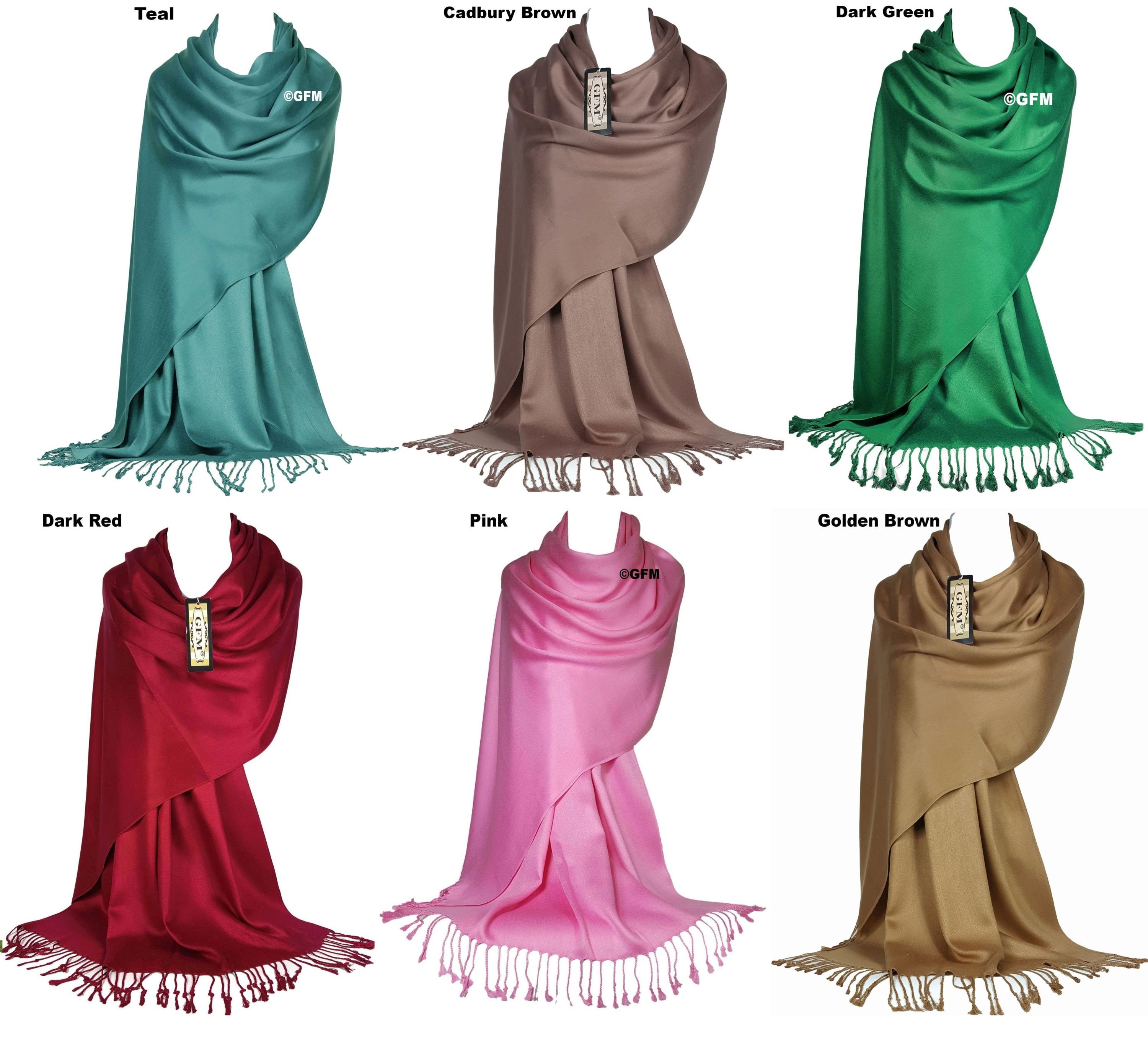Écharpe Pashmina GFM Motif Plumes De Paon - 180x70cm, Viscose/polyester, Arc-en-ciel