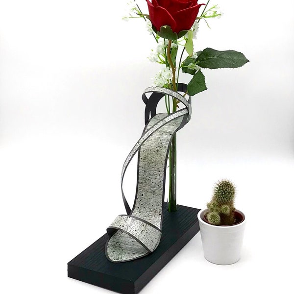 Vase in Schuhform High heels Dekoration Geschenkidee außergewöhnlich Schuhliebhaber Tischdeko, Schuhverrückte Schuhsammler