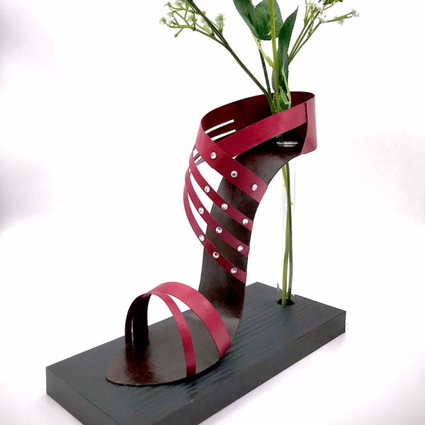 Shoe vase as high heel, unique vase for shoe lovers and shoe collectors, gift idea, decoration, test tube vase, shoe crazy