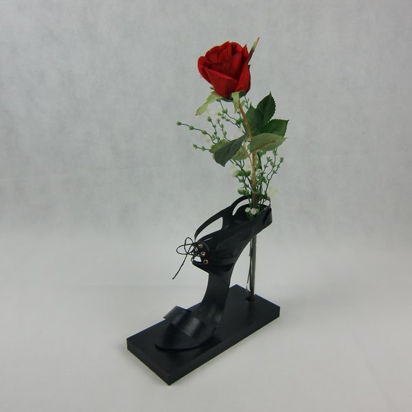 Vase auffallend Schuhform high heel Blumenvase als Schuh für schuhliebhaber ein must habe , Schuhsammler extravagante Dekoration Tischschmuc