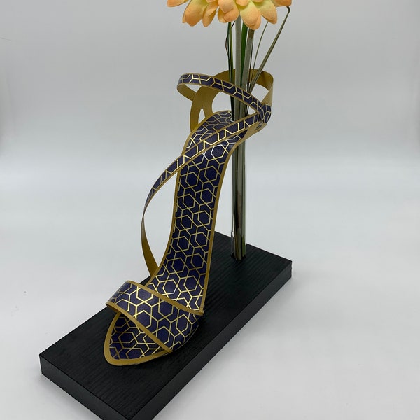 Vase Schuh Form in high heel Optik, ausgefallene einzigartige Geschenkidee für Schuhverrückte und Schuhsammler, traumhafte Dekoration