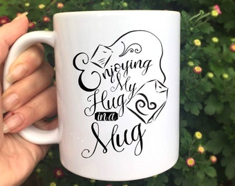 11 oz. mug for tea lovers, Tea lover mug, Tea mug Hug mug, Tea lover gift Gifts for tea Gift ideas for tea lovers Tea bag art hand letters