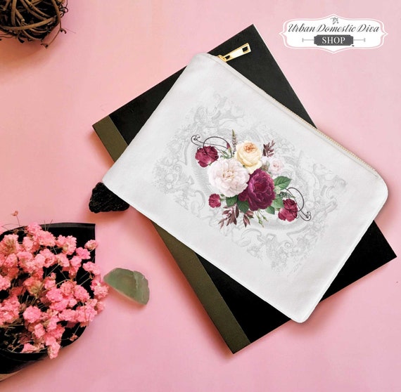 flower design travel toiletry bag PQ Swim Hanging Featuring a playful pink floral pattern Flower-printed cotton toiletry bag -