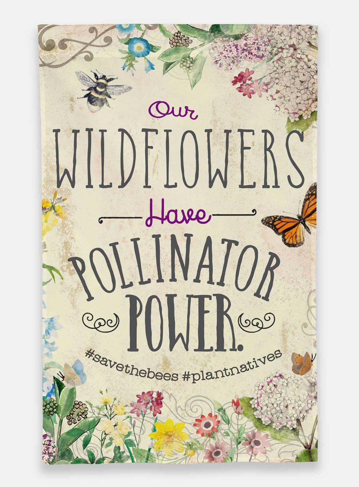 Pollinate Garden Flag, Native Plant Garden, Pollinator Sign, Spring ...