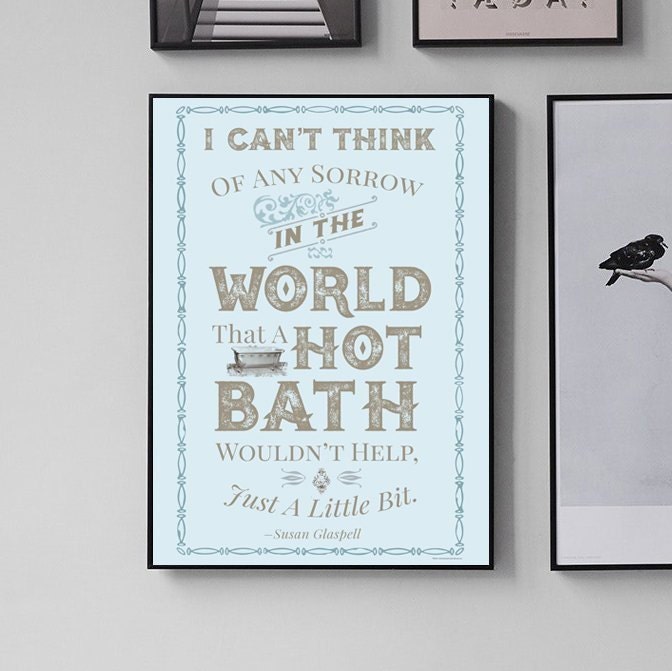 Vintage Bathroom Print, Light Blue Bathroom Wall Decor, Vintage ...