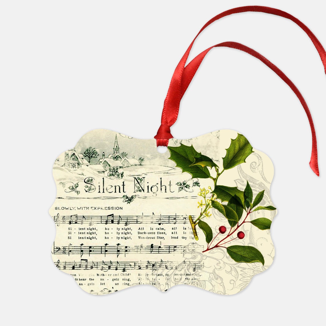 Vintage Sheet Music Christmas Ornaments, Musical Ornaments, Victorian ...
