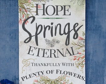Spring Hope Garden Flag, Spring Decor, Floral Art, Vintage spring garden décor, Garden Gifts, Butterfly garden décor, Spring yard flag