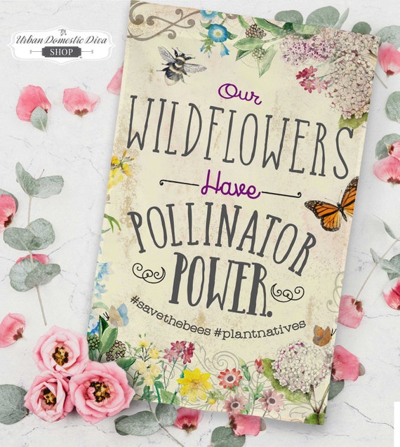 Pollinate garden flag, Native plant garden, Pollinator sign, Spring summer garden flags, Vintage summer garden décor, Pardon our weeds flag