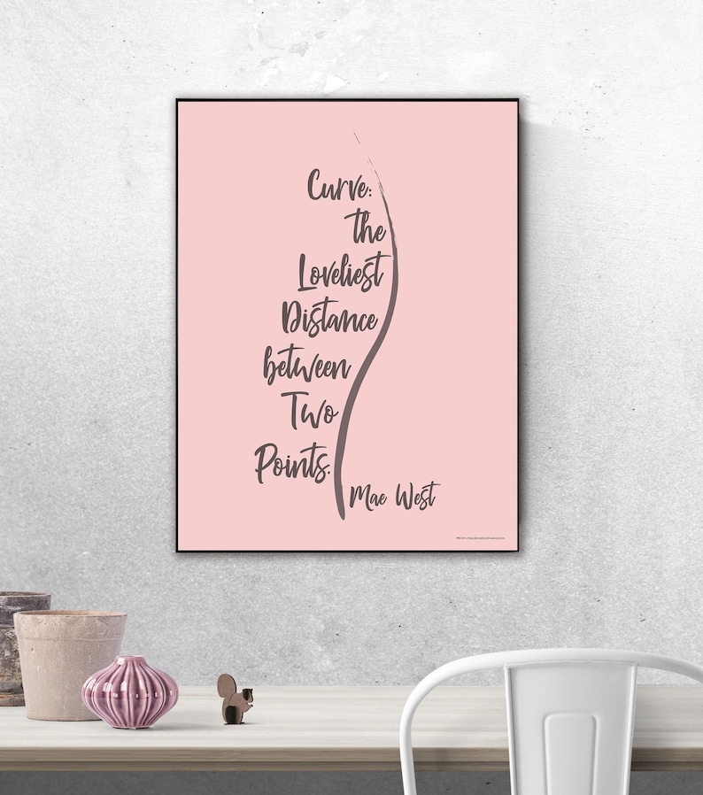 Inspirational home decor art prints poster girl power quote 90s retro pink