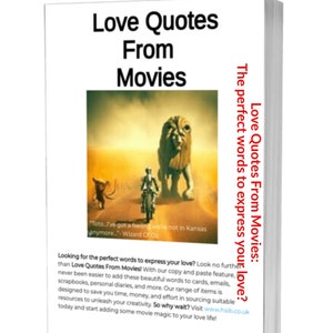 Love Quotes From Movies! Looking for the perfect words to express your love? Look no further than Love Quotes From Movies!  Ideal for cards!
