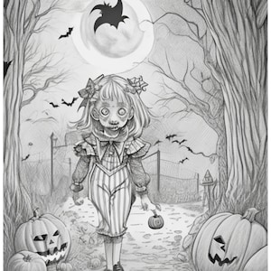Halloween Coloring Page  high quality coloring image ready to colour