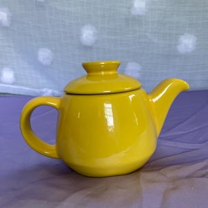 Mid Century Vintage Frankoma Mustard Mini Yellow Tea Pot 6J