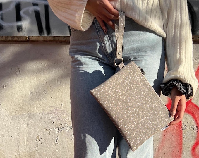 Reflective Glitter Clutch