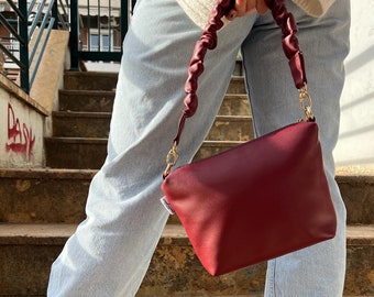 Burgundy Scrunchy Bag