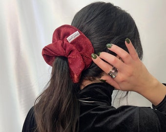 Burgundy Glitter Scrunchy