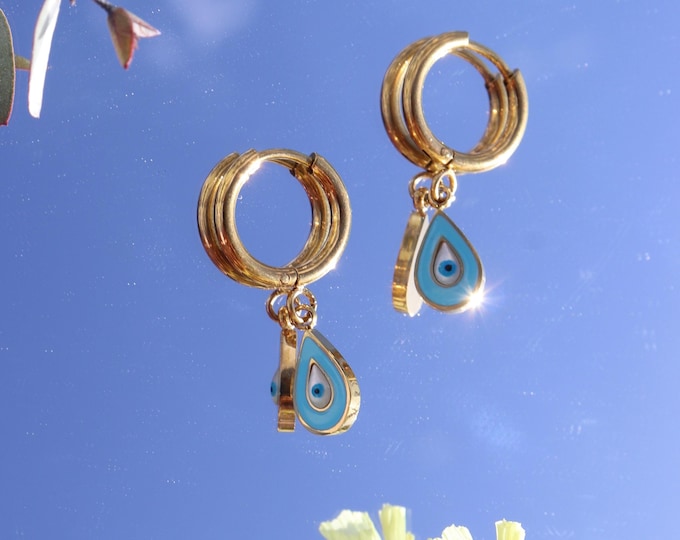 Evil Eye Hoops