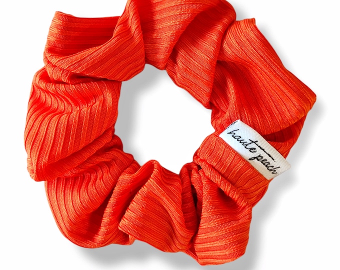 Orange Rib Scrunchy