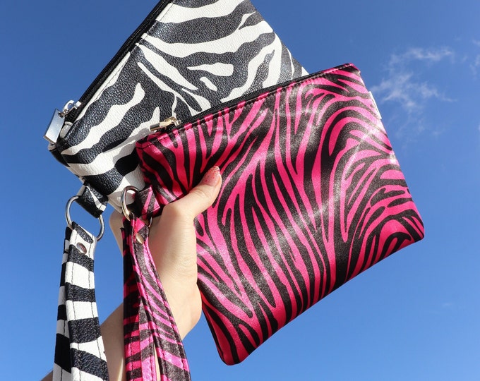 Zebra Fucshia Clutch