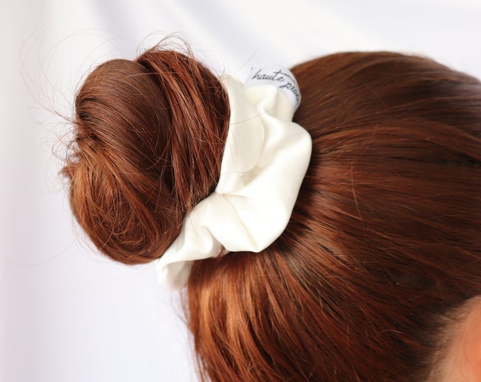White Satin Scrunchy