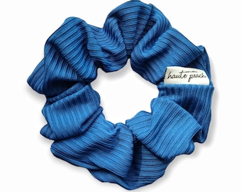 Electric Blue Rib Scrunchy