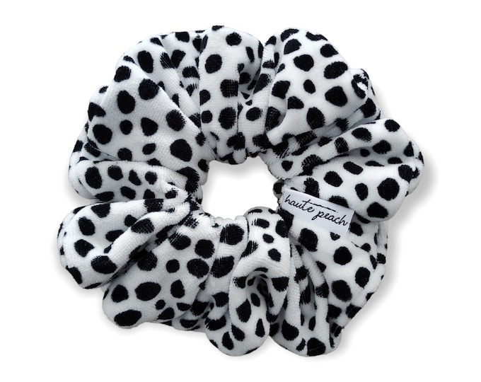 Dalmatian Velvet Scrunchy
