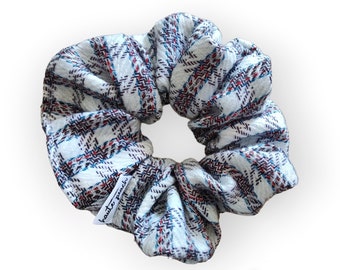 Cream Plaid Scrunchy