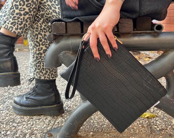 Black Croco Clutch