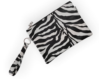 Zebra Leather Clutch