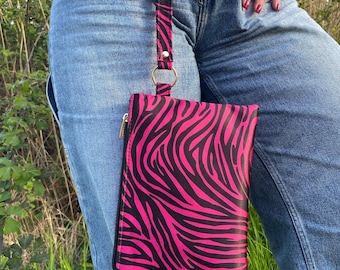 Zebra Fucshia Clutch