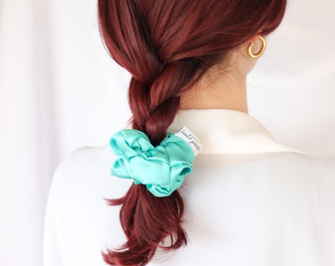 Emerald Satin Scrunchy