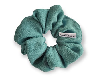 Teal Linen Scrunchy