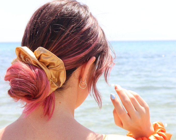 Bronze Metallic Scrunchy