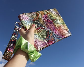 Rainbow Croco Clutch
