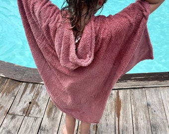 Badeponcho - Frottee rosewood