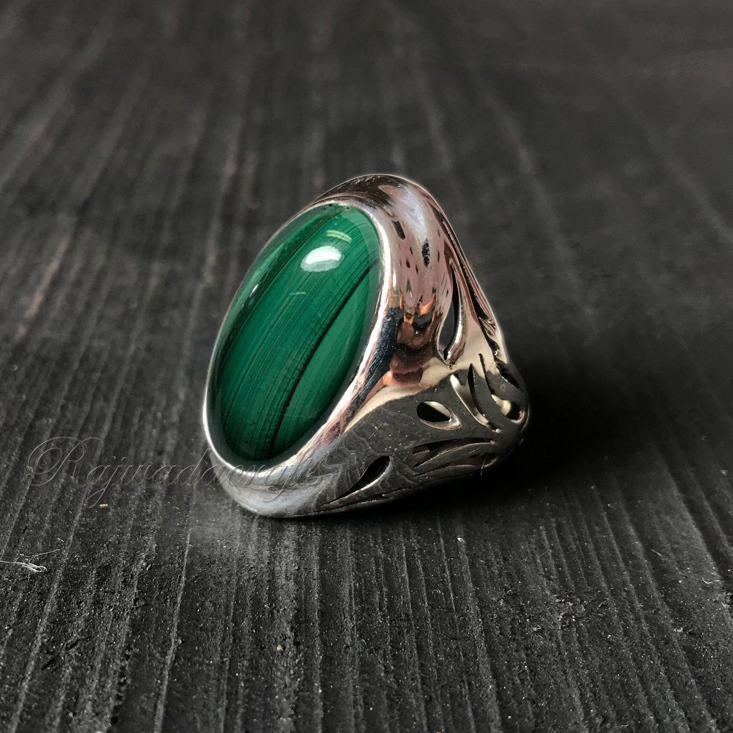 Heavy malachite ring mens malachite ring malachite jewelry Etsy