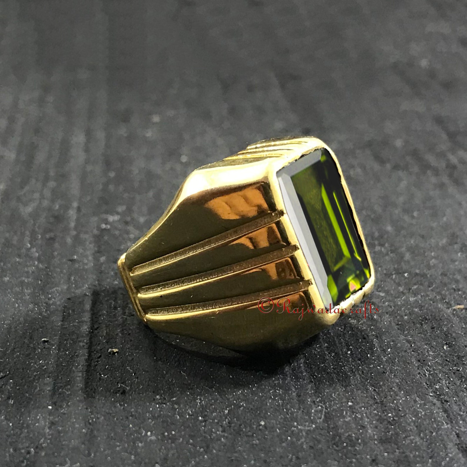 Mens Peridot Ring Peridot Quartz Mens Ring 925 Etsy
