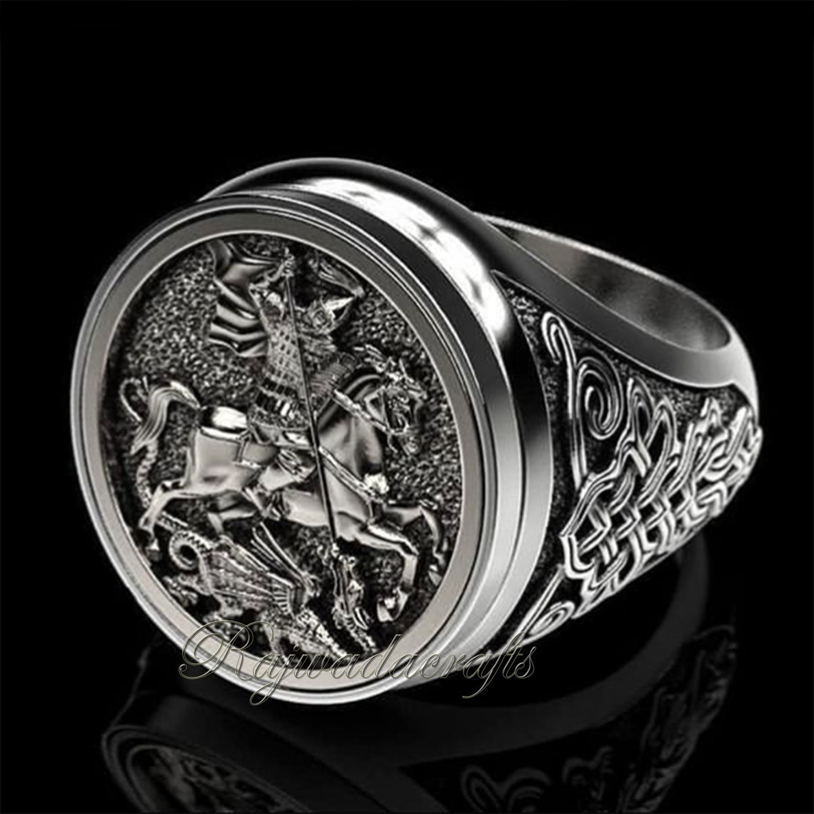 Sovereign Silver Ring 925 Sterling Silver Ring Man Etsy